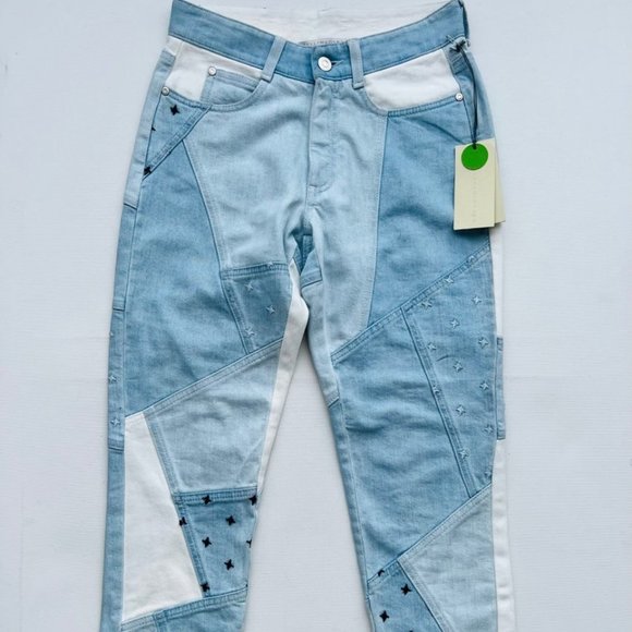 Stella McCartney Patchwork Boyfriend Denim Jeans Blue ( 25 ) - Picture 3 of 7